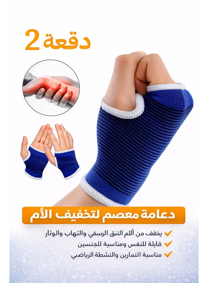2pcs Wrist Support Hand Brace – Gym Wrist Palm Protector for Pain Relief, Carpal Tunnel & Tendonitis, Adjustable Unisex Fitness Support - Image 1